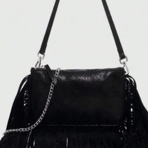 Black Fringe Shoulder Bag